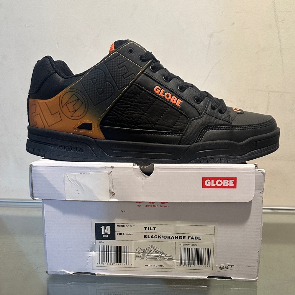 Globe Tilt Black and Orange Sneakers